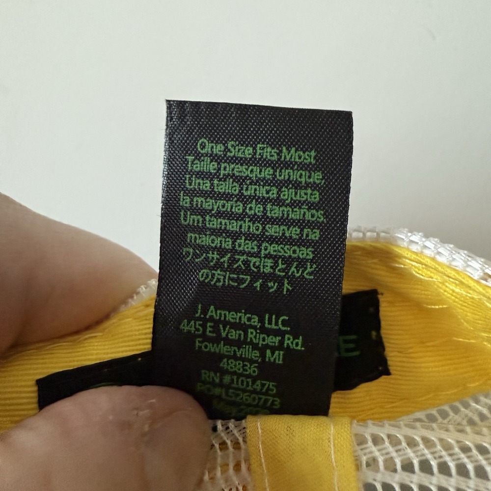 John Deere Trucker Mesh Hat Cap Green and Yellow Snapback OS - Picture 6 of 6